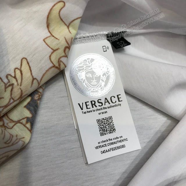 Versace男短袖 範思哲2020新款男裝 超閃重工燙鑽男T恤  tzy2396